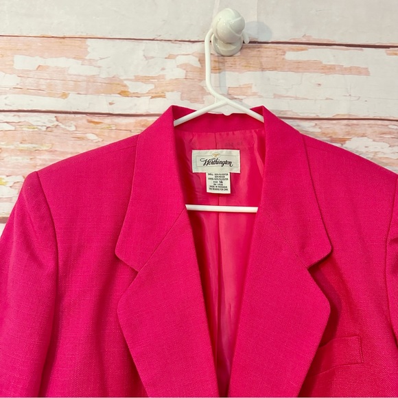 VINTAGE 90s fuchsia pink relaxed fit blazer - Picture 5 of 7